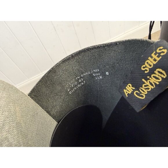 Vtg Doc Dr Martens 20 Eye Black Boots UK 8 | M 9 | W 10 England 80s 90s Punk - Picture 10 of 16